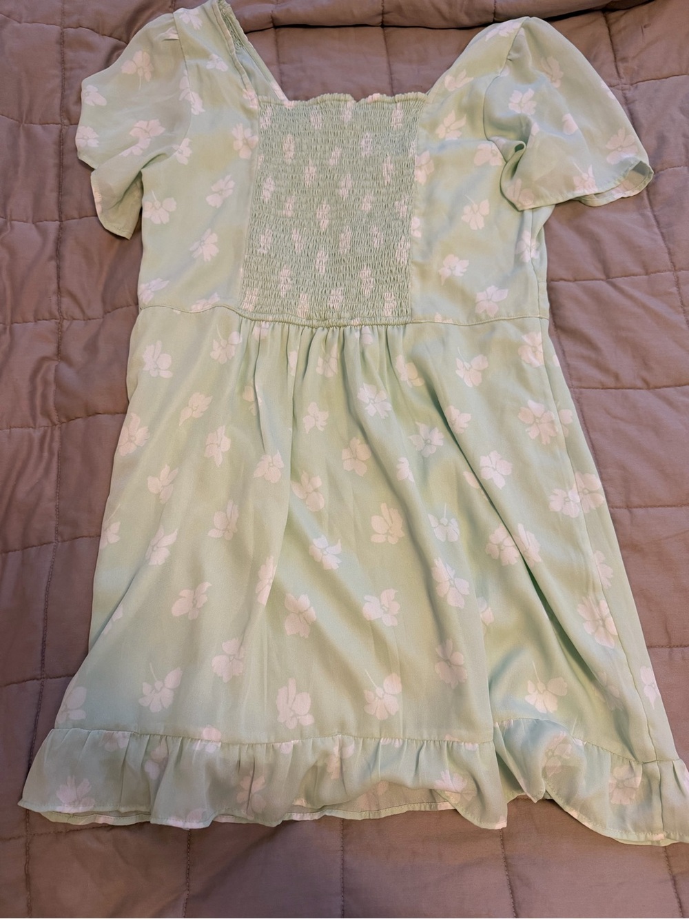 Abercrombie & Fitch Mint Green Floral V‑Neck Dress - Picture 2 of 5